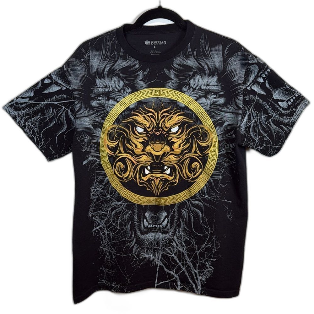 Buffalo Outdoors Ancient Lion Short Sleeve T-Shirt Size Large